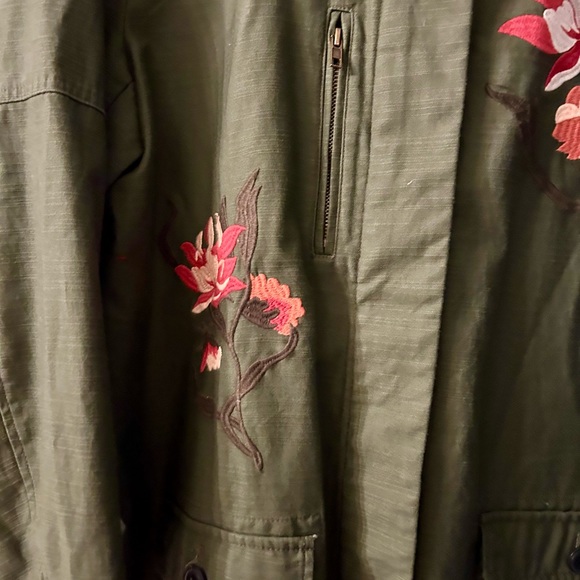 Christopher & Banks Spring Jacket Green Cotton New Without Tags - Picture 4 of 8